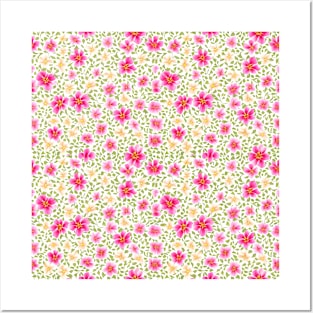 Floral Pattern Impatiens Flowers Posters and Art